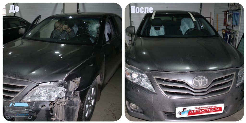 Замена лобового стекла на Toyota Camry VI