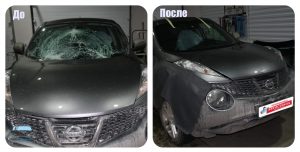 Замена лобового стекла на Nissan Juke